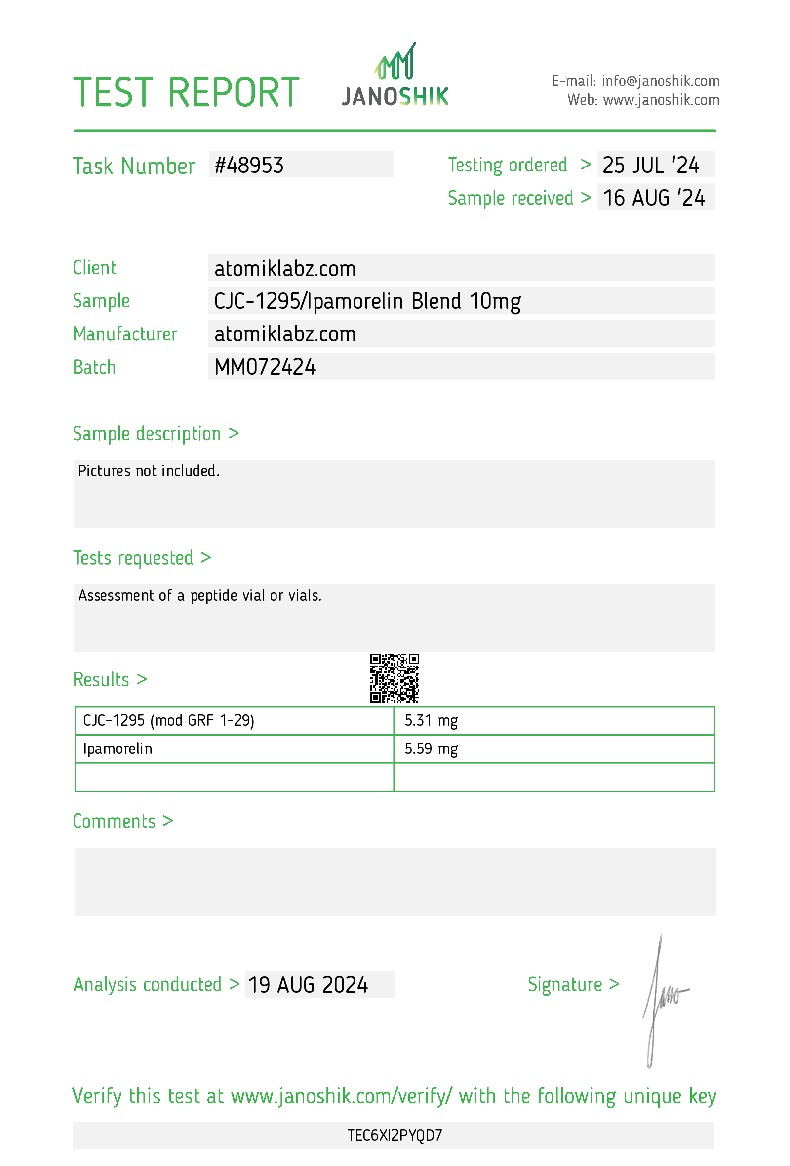 BULK PACK CJC-1295 W/O DAC/Ipamorelin Blend (5mg/5mg) (cjc NO DAC) (10 vials) BULK PACK CJC-1295 W/O DAC/Ipamorelin Blend (5mg/5mg) (cjc NO DAC) (10 vials)
