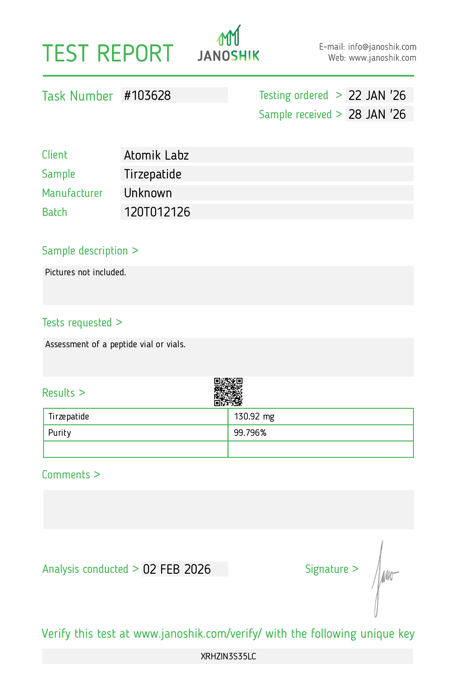 Peptide 2 (T) – 120mg (Current batch tested at 130mg) *TEMPORARY PRICE CHANGE